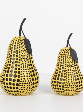 波现代北欧创意象梨抽子点艺术摆件客厅电视PCV柜书房风家居饰品