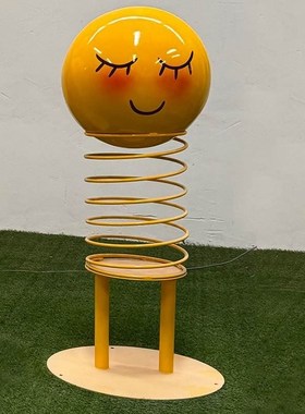 弹弹军蛋蛋君弹簧笑脸互动装饰摆件卡通解压道具美陈打卡拍照定制