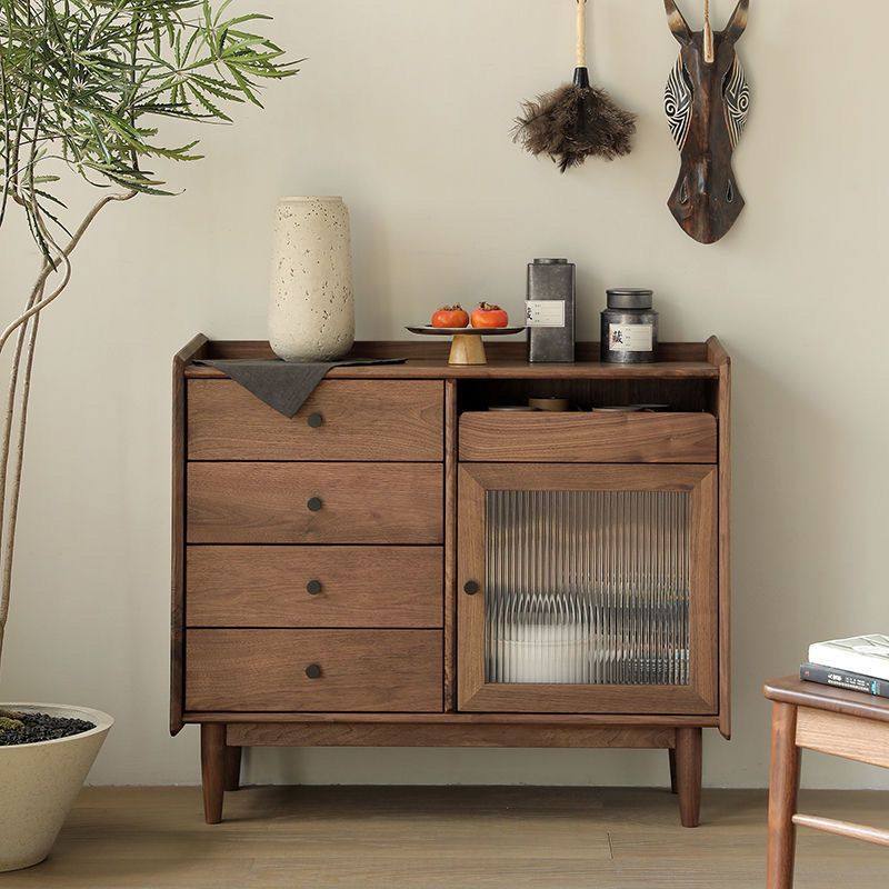 日式实木餐边柜黑胡桃储物柜小户型沙发边柜客厅茶水柜入户玄关柜,淘宝优惠券,粉丝福利购,淘宝优惠卷