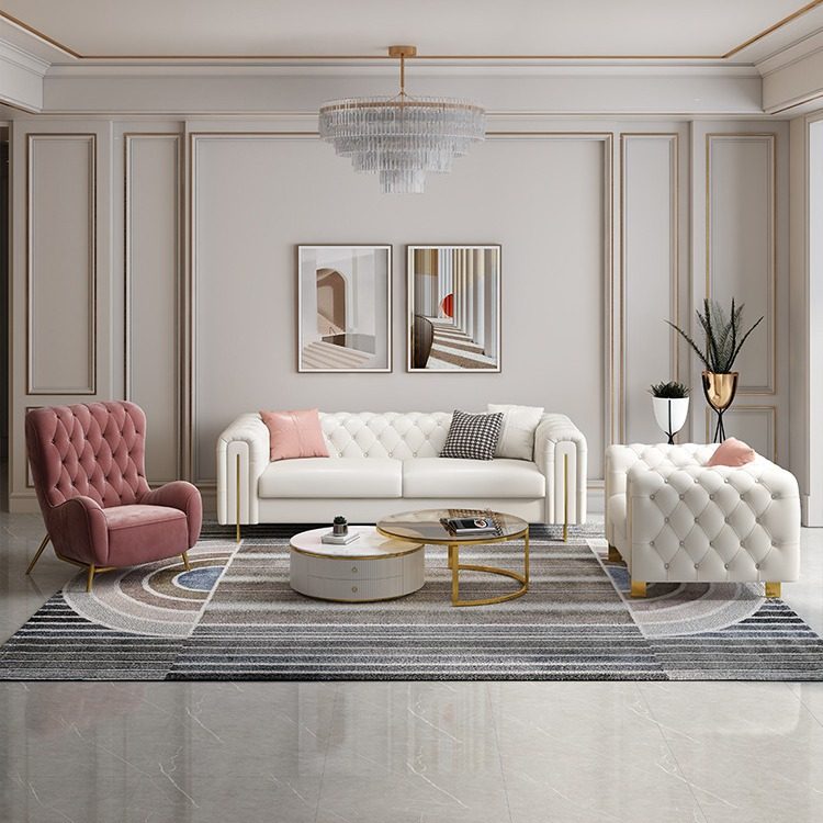 轻奢现代经典时尚高端大气大小户型客厅拉扣皮布沙发网红组合沙发,淘宝优惠券,粉丝福利购,淘宝优惠卷