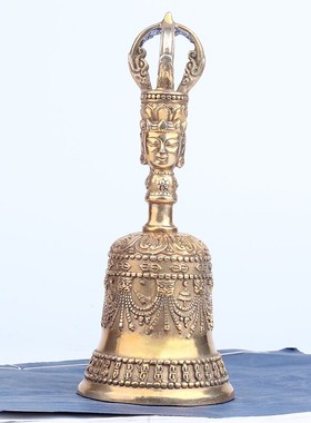 速发黄铜摇铃手摇铜刚铛金铃杵用品铃铛铜铃铛摆件