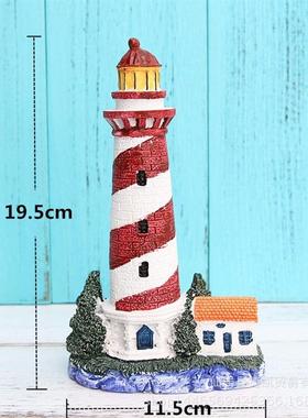 地中海新款树脂灯塔青岛德式建筑摆台儿童桌面装饰品家居送礼日常