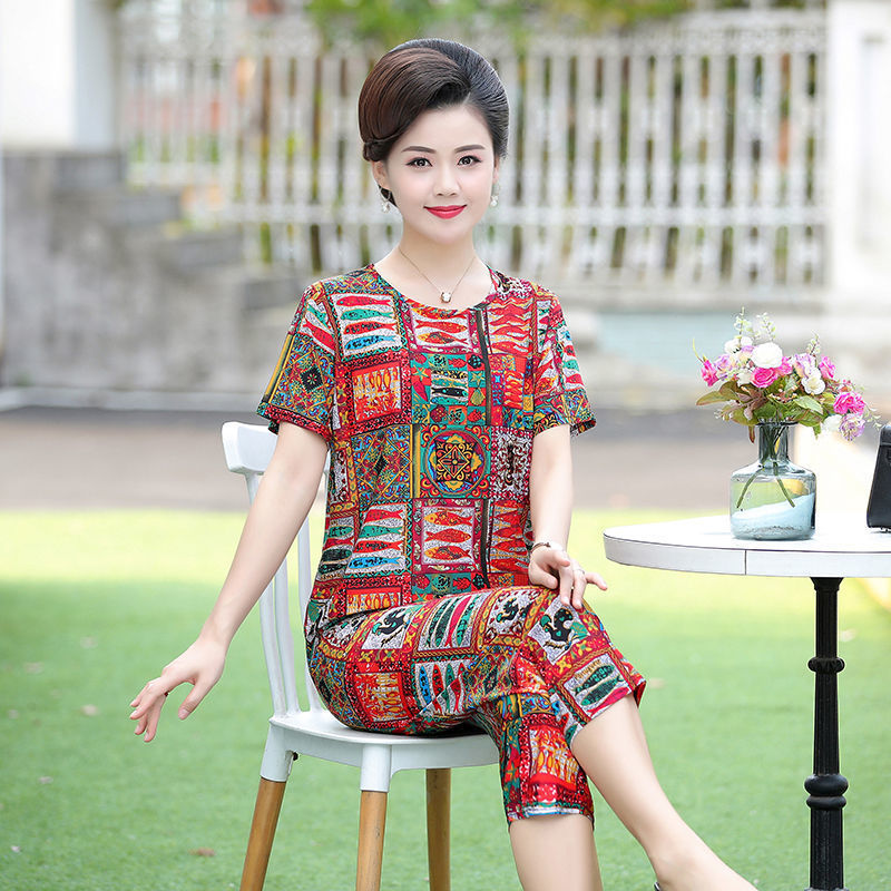 SXJ【母亲节生日礼物】送妈妈丈母娘实用送婆婆送老婆冰丝套装_萌 萌 大 小 姐_女士内衣/男士内衣/家居服-第4张图片-提都小院