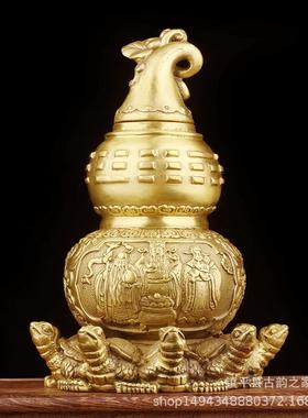 铜葫芦摆件纯铜开口天医葫芦九龟葫芦客厅家居办公室桌面装饰摆设