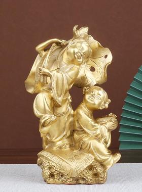 纯铜和合二贤摆件结婚礼品