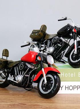 复车古铁皮摩托仿真模型家装888居饰品意摆件橱窗陈列摄影创道具