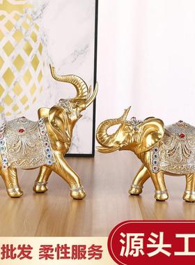 工艺品东南亚太平吉象家居客厅玄关电视柜办公室装饰品摆件