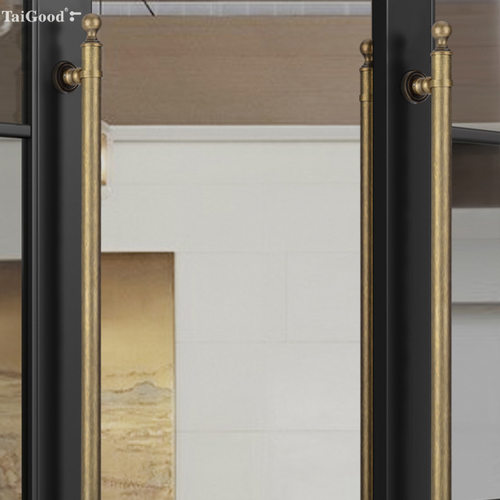 KBQ1全铜美式复古实木入户酒店大门拉手窄边框钢化玻璃门仿古把手 - 图2