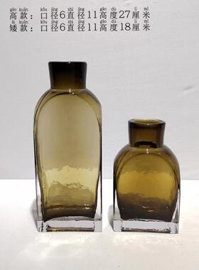 简约现轻奢玻璃花插花摆件家居样板房客厅台面软装饰品摆饰