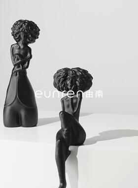 现代中古风抽象人物电视柜摆件客厅小众意式艺术家居饰品装饰礼物