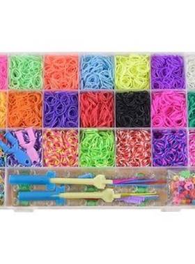 新品loom bands rainbow handwoven diy rubber band brlet set u
