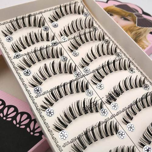 SHIDISHANGPIN 10 pairs False Eyelashes Natural Eye Lashes Sy - 图2