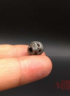 藏式天铁骷髅头挂件吊坠 西藏特色迷你项链卡子手串配珠配饰散珠