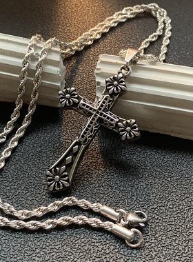 克罗十字-古法钛钢古着欧美坠子