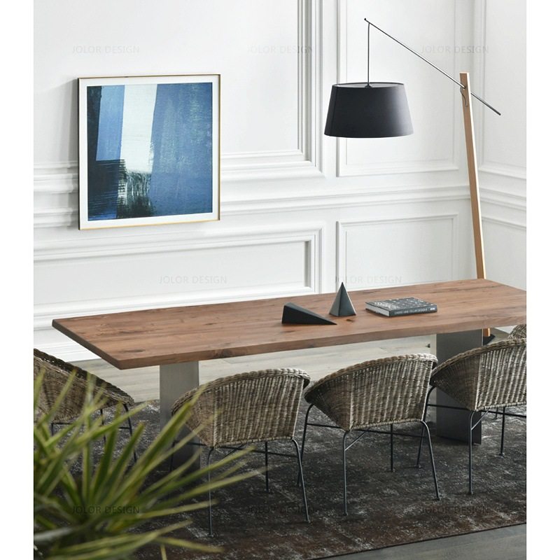 北欧复古实木长桌简约客厅设计餐桌工业风会议桌办公桌工作台书桌,淘宝优惠券,粉丝福利购,淘宝优惠卷