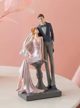 创意摆件家居客厅玄关婚房桌面装饰摆设结婚礼物送新人乔迁礼物