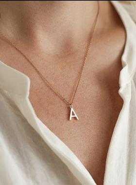 A-Z 26 Letter Womans Pendant Gold color Name initial Neckla