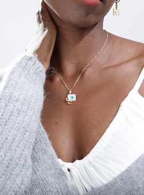 newStainless Steel Snake Necklace  Cute Animal Snake Pendant