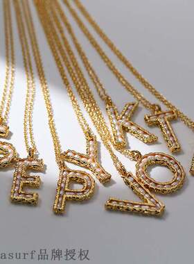 极速European and American style retro 26 letter necklace fre