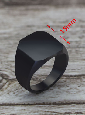 好货2020 Fashion Simple Style Black Square Ring Classic Ring