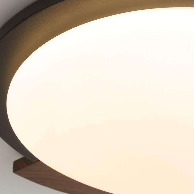 侘寂风卧室吸顶灯中古胡桃木纹主卧房间灯全光谱护眼圆形LED灯具,淘宝优惠券,粉丝福利购,淘宝优惠卷