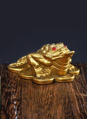 铜金蟾摆件三足金蟾元宝金蟾金禅蟾蜍铜器工艺品礼品厂家