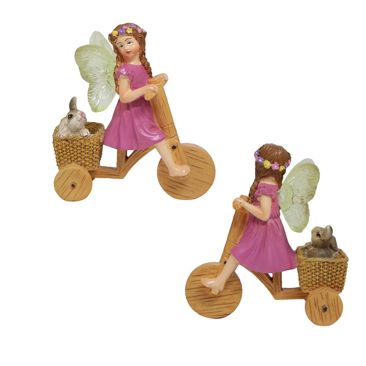 户外树脂仿真女孩自行车摆件别墅公园花园庭院摆件骑车仙女雕塑摆 - 图3