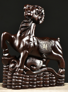 黑檀木雕领头羊摆件实木质生肖羊家居客厅办公装饰工艺品开业礼品