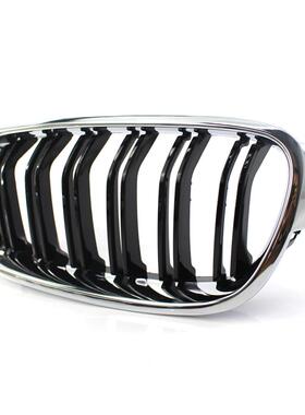适用于宝马3系F30F3513-19年改装电镀框亮黑双线中网进气格栅