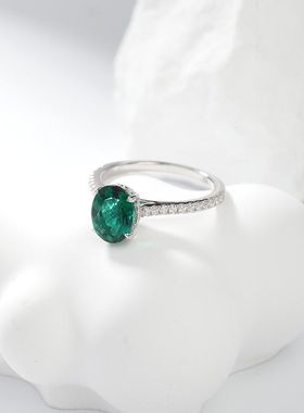 轻奢复古培育祖母绿赞比亚蛋形