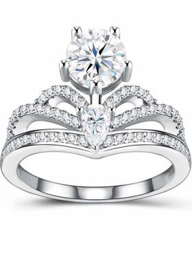 澄一s925纯银百搭通勤女王戒指小众轻奢高质感莫桑石戒指