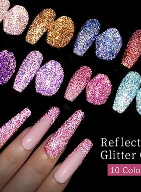 7.5ml UR SUGAR Reflective Glitter Gel Pink Sequins Gel Nail