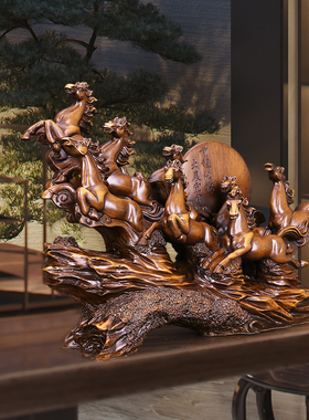 八骏雄风马摆件工艺品招财办公室桌装饰摆设公司乔迁新店开业礼品