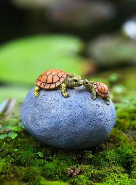 创意可爱小乌龟装饰摆饰田园花盆微景观盆景鱼池动物造景工艺礼品