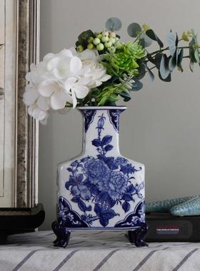 陶瓷花瓶中式陶瓷花瓶大号青花瓷花盆插花复古摆件家居饰品
