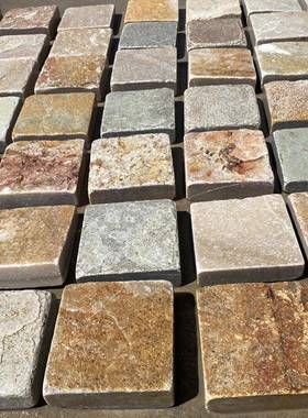 仿古砖复古文化石别墅外墙瓷砖室外美式地铺砖马蹄石景区汀步石