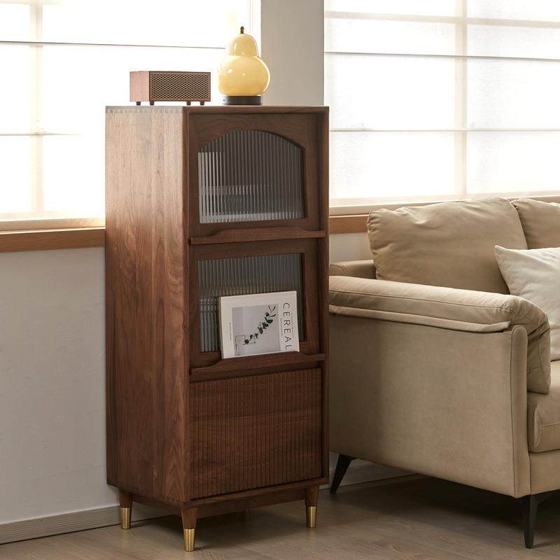 北美实木黑胡桃木边柜樱桃木原木日式简约客厅多功能储物收纳斗柜,淘宝优惠券,粉丝福利购,淘宝优惠卷