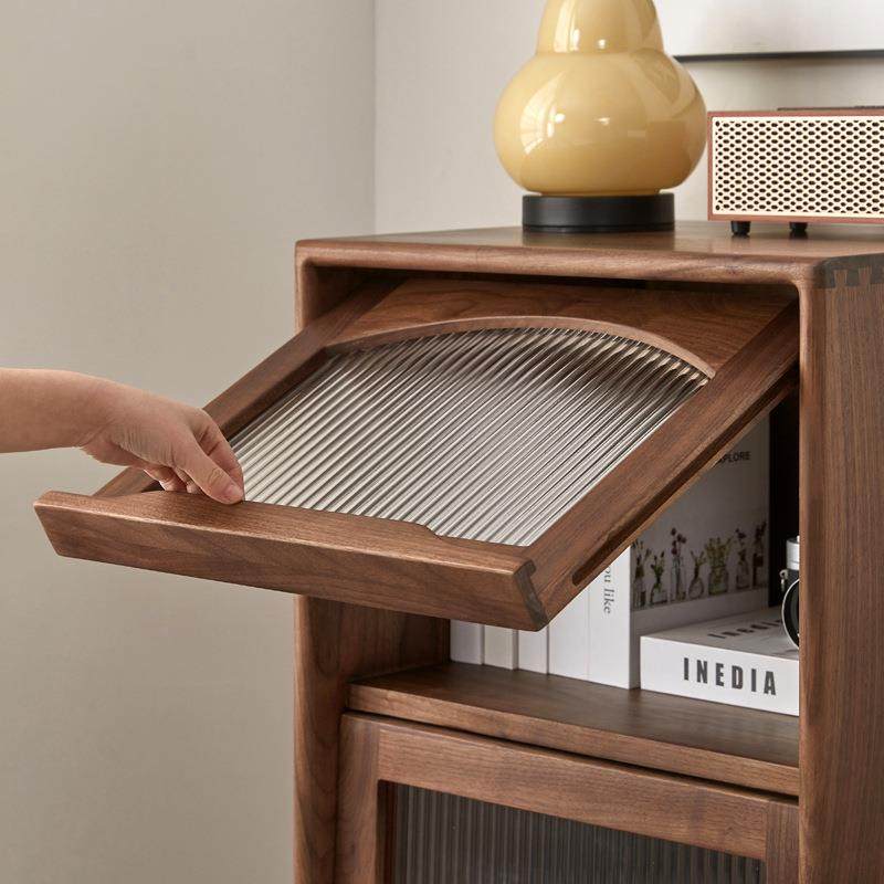 北美实木黑胡桃木边柜樱桃木原木日式简约客厅多功能储物收纳斗柜,淘宝优惠券,粉丝福利购,淘宝优惠卷