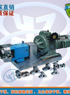 高粘度凸轮转子泵树脂泵2T1.5KW带防水罩不锈钢转子泵