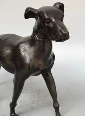 铜狗摆件纯铜哮天犬十二生肖狗旺财狗茶宠客厅办公室门口工艺摆件