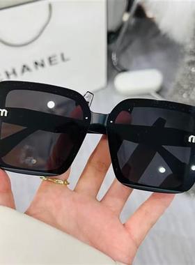 认准抖音ML-7703清抗UV方形镶闪光粉镜框太阳眼镜