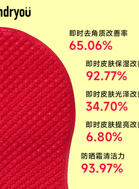 【全球购严选】laundryou兰濯红钻搓澡巾手套双面温和清洁去角质