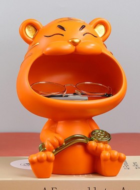 家居创意小老虎装饰摆件客厅玄关乔迁新居礼品收纳桌面工艺品摆设