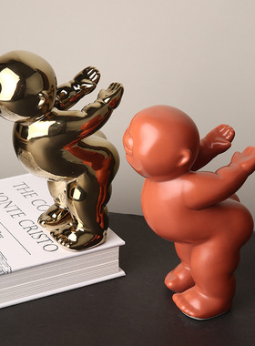 创意抽象软装摆件家居客厅酒柜玄关装饰品北欧房间人物艺术摆件