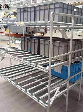 线棒料架周转车精益管流利式货架流利架台车柔性复合管仓储货架