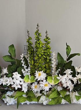 婚庆地排花千代兰仿真花高端婚礼堂花排场地布置T台路引装饰花艺