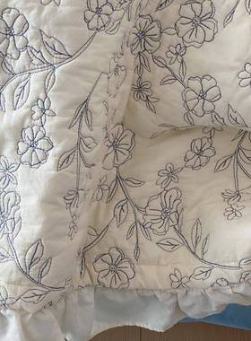 欧式床盖纯棉全棉绣花三件套榻榻米加厚羽丝棉花边床单四件套