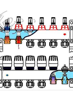 不锈钢地暖分集水器家装地暖智能控温分水器出口品质