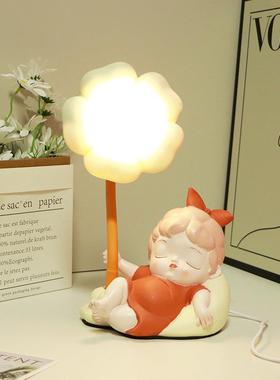 高级感台灯卧室床头灯简约轻奢2024网红浪漫装饰结婚主卧柜小夜灯