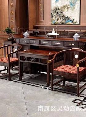 新中式实木供桌中堂六件套香案台家用客厅农村堂屋家具八仙桌条几